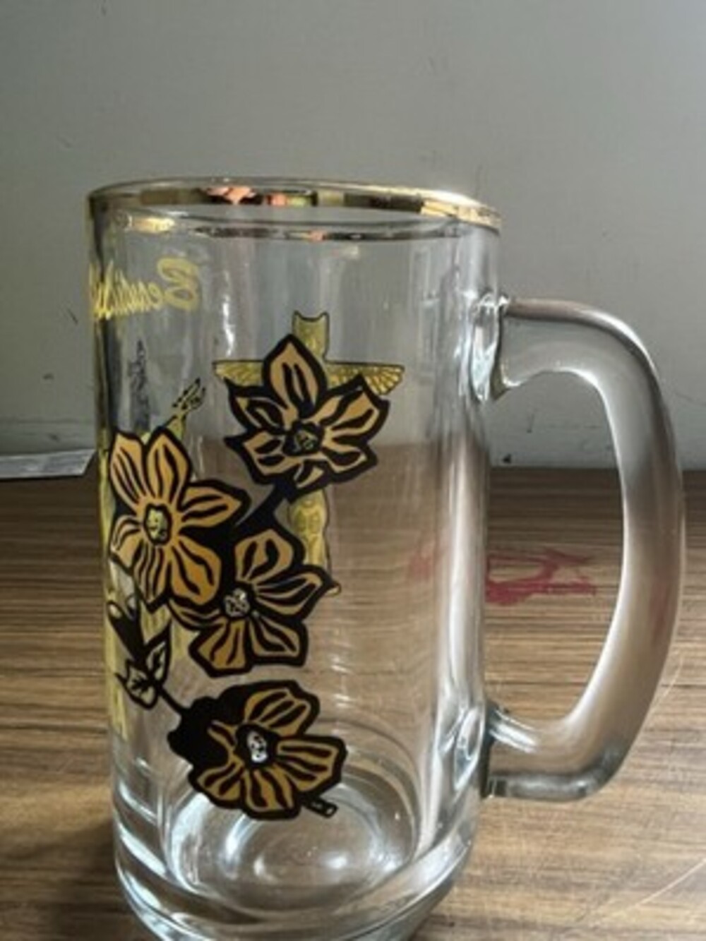 Beautiful BC Glass Beer Mug/Stein Collector's Item Beautiful